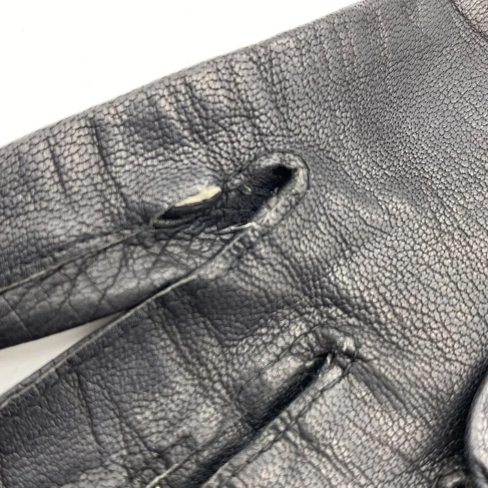 Vintage womens leather mid length gloves size 37 black soft supple driving